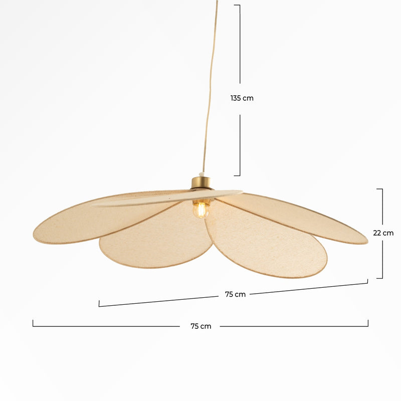 Suspension Flora en tissu beige D75 cm