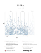 Muurschildering Flora - Bleu Antique