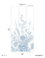 Muurschildering Flora - Bleu Antique