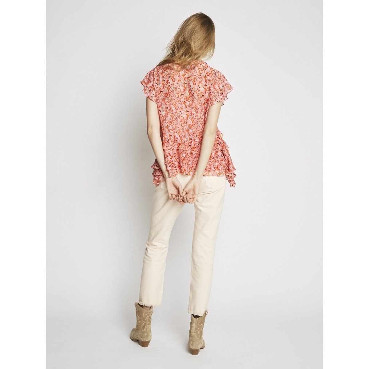 Berenice - Blusa Salmón y Naranja