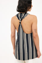 Top fluido con dettaglio sulla schiena - A righe