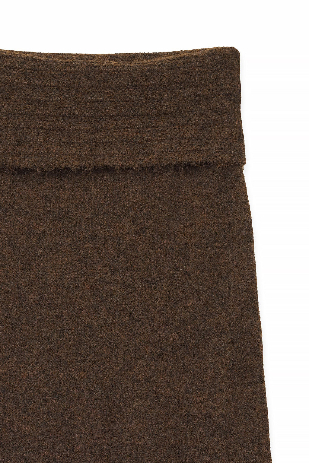 Jupe Longue En Maille À Taille Pliée Marron