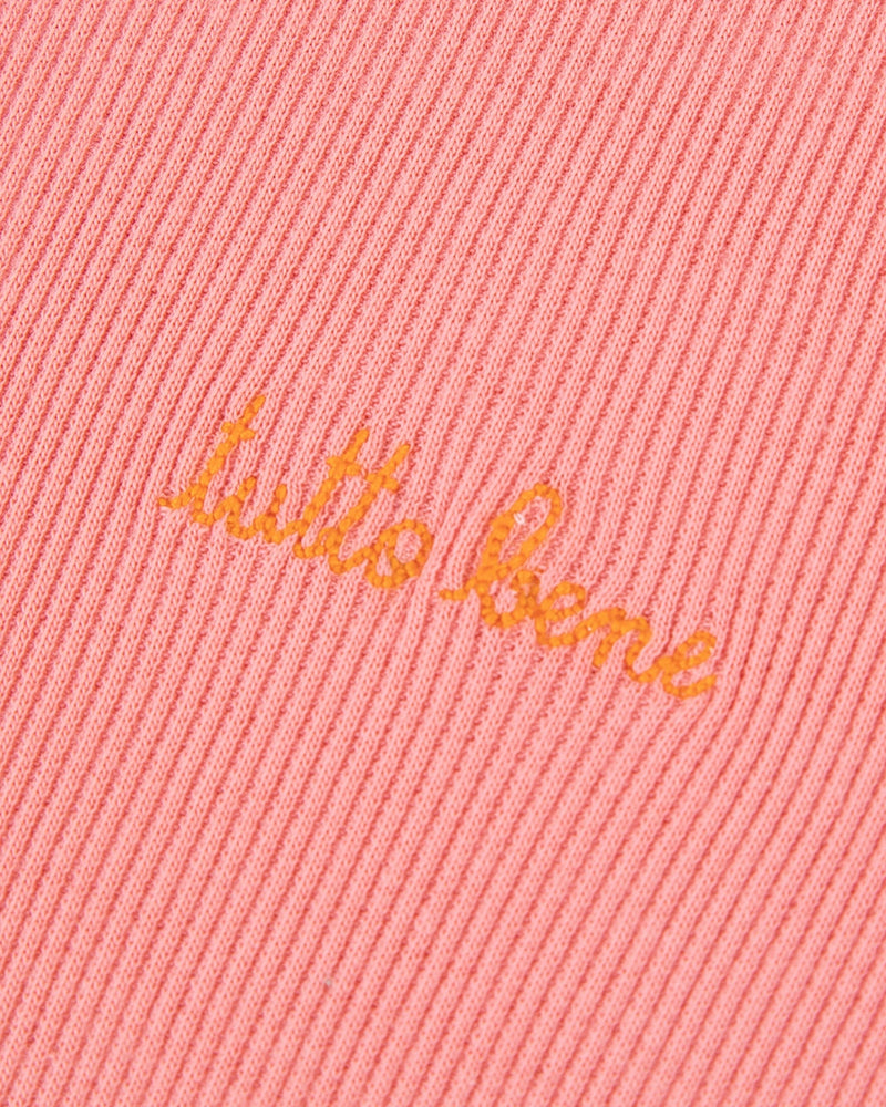 folies ribbed t-shirt 'tutto bene'#color_coral