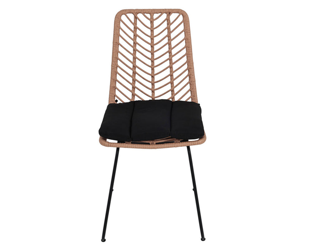 Forenza - Set Of 4 Chairs - Rattan Effect/Wood And Black Colour - Black / Wood