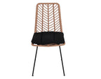 Forenza - Set Of 4 Chairs - Rattan Effect/Wood And Black Colour - Black / Wood