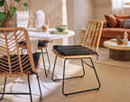 Forenza - Set Of 4 Chairs - Rattan Effect/Wood And Black Colour - Black / Wood