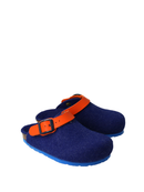 Pantoufles Shetland Felt Gentain Blue