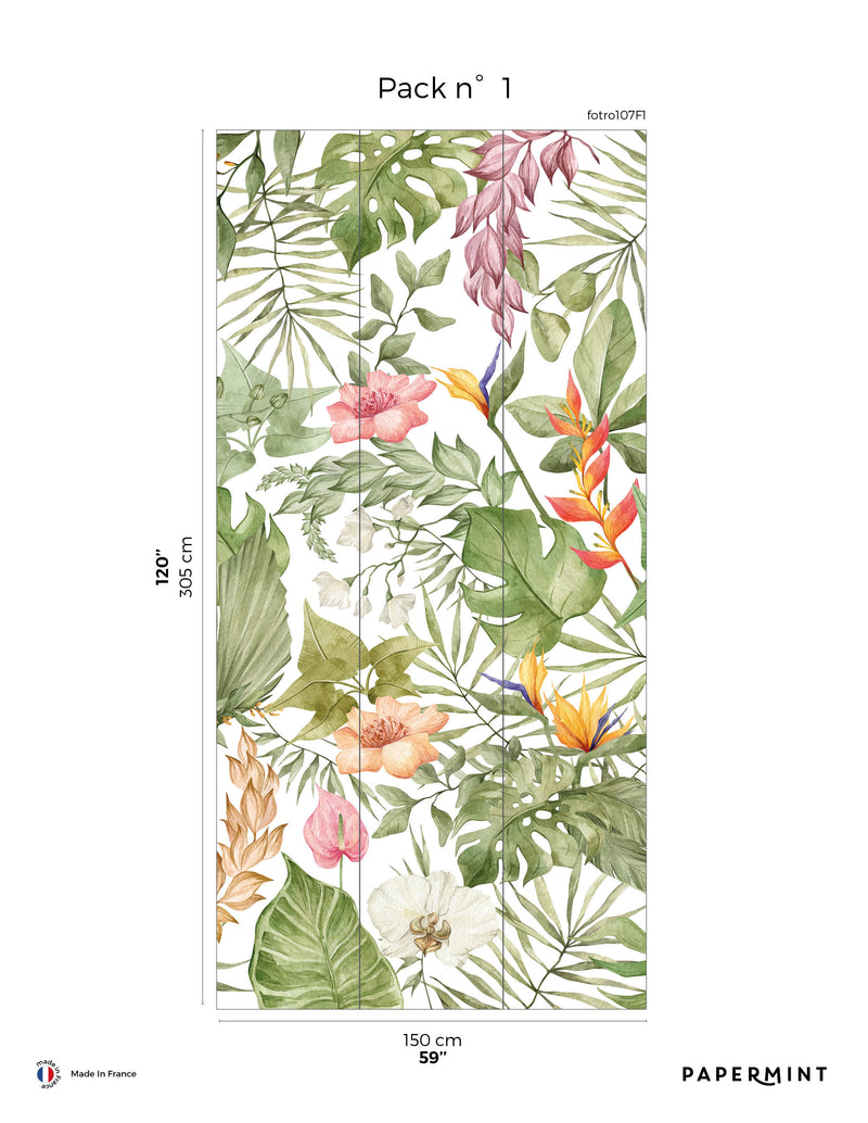 Fresque Forêt Tropical - Orange Exotique