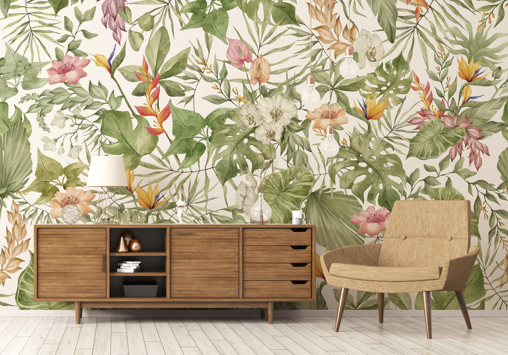 Affresco Foresta Tropicale - Arancione