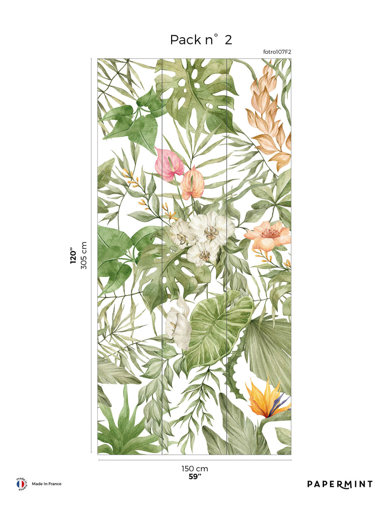 Fresque Forêt Tropical - Orange Exotique