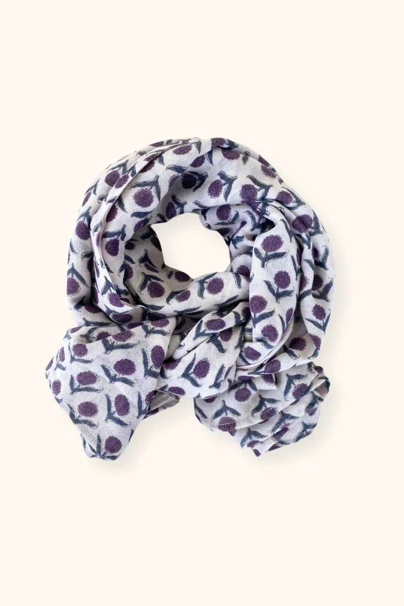 Big Echarpe Laine Anisha "Lotus" - Orage