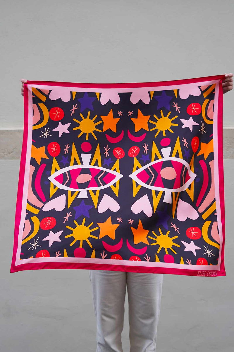 Foulard En Soie Jerry Eye 90 X 90