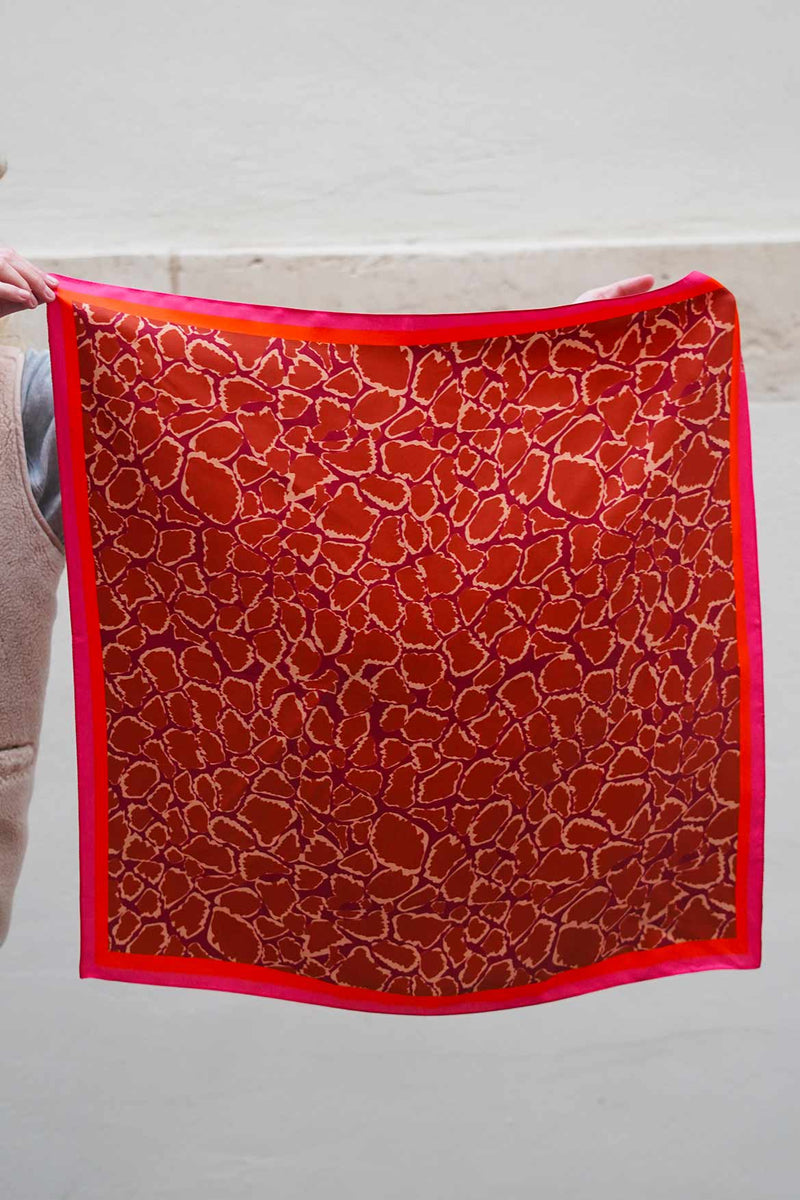 Foulard En Soie Ben Girafe 60 X 60