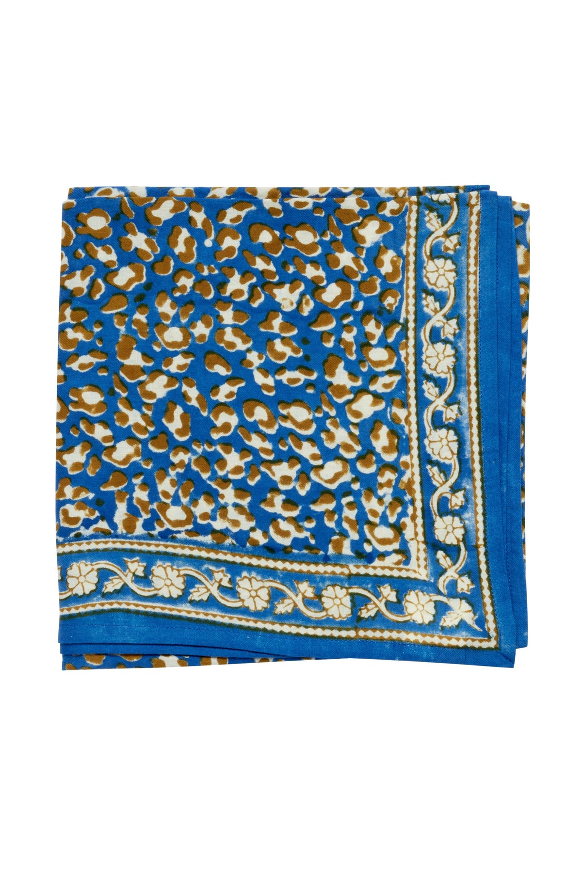 Foulard Indien - Léopard Bleu Klein