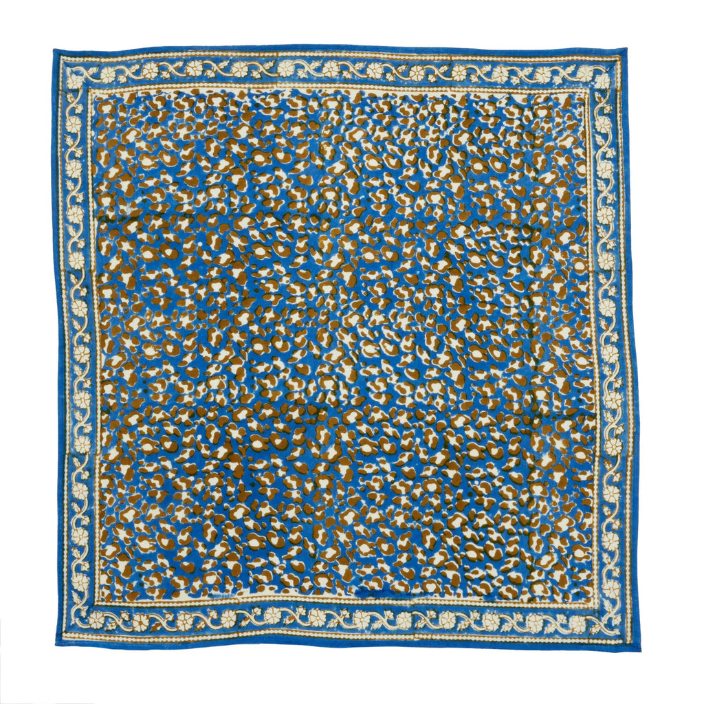Foulard Indien - Léopard Bleu Klein