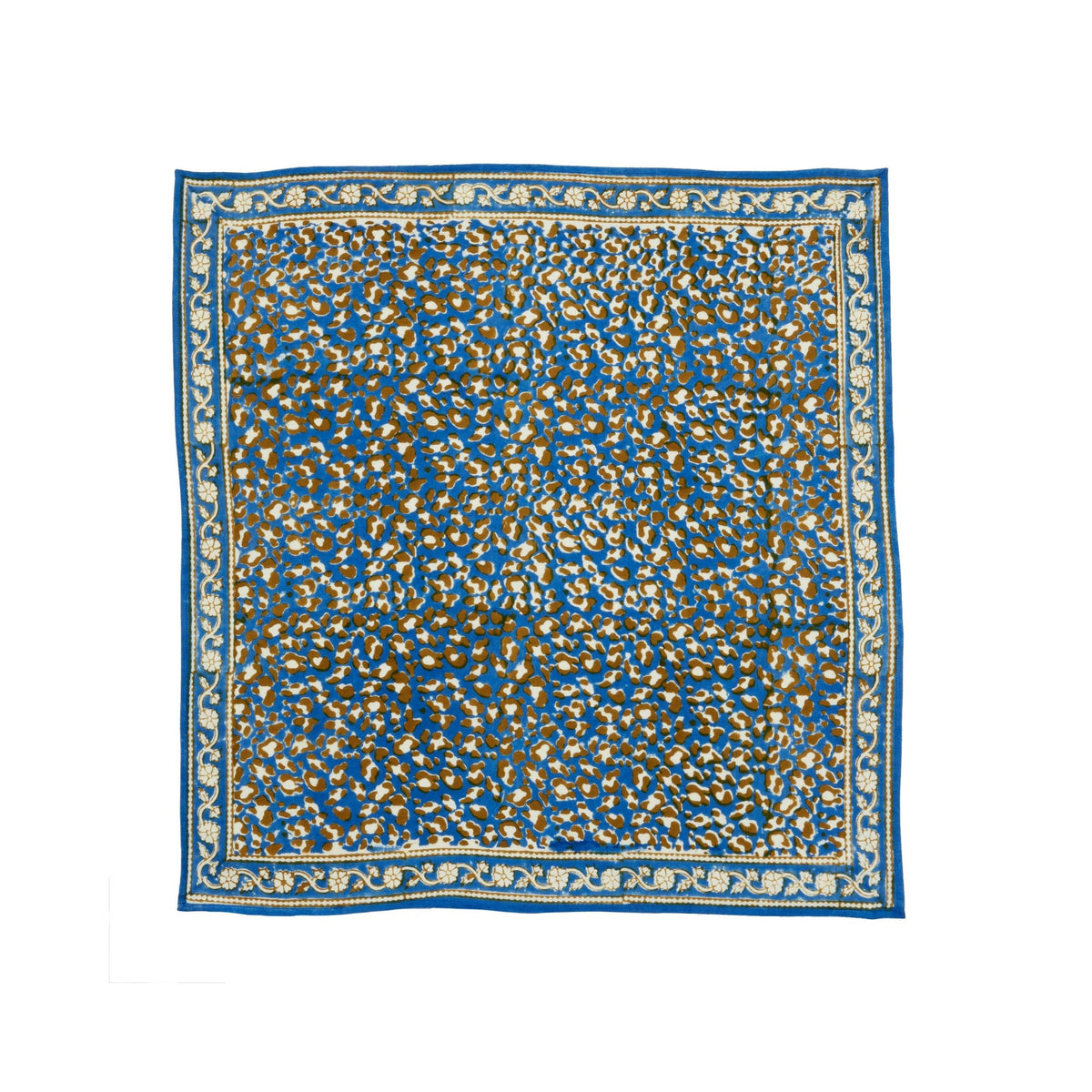 Foulard Indien - Léopard Bleu Klein