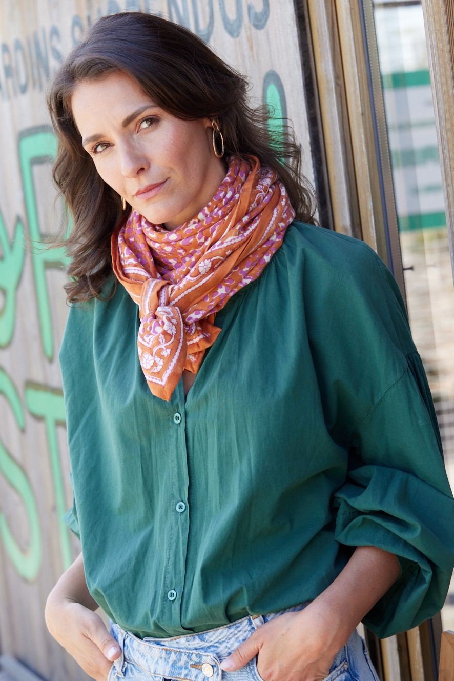 Foulard indiano - Léopard Cuivre