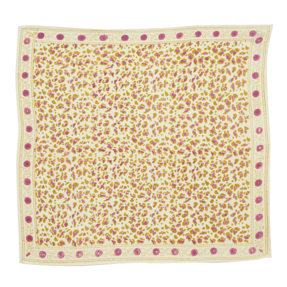Foulard Indien - Léopard Ecru/Kiwi