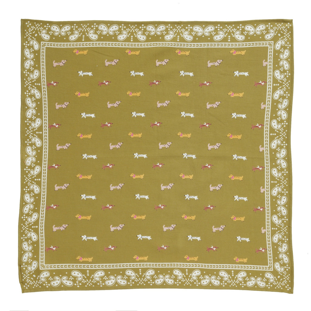 Foulard Indien - Teckel Olive