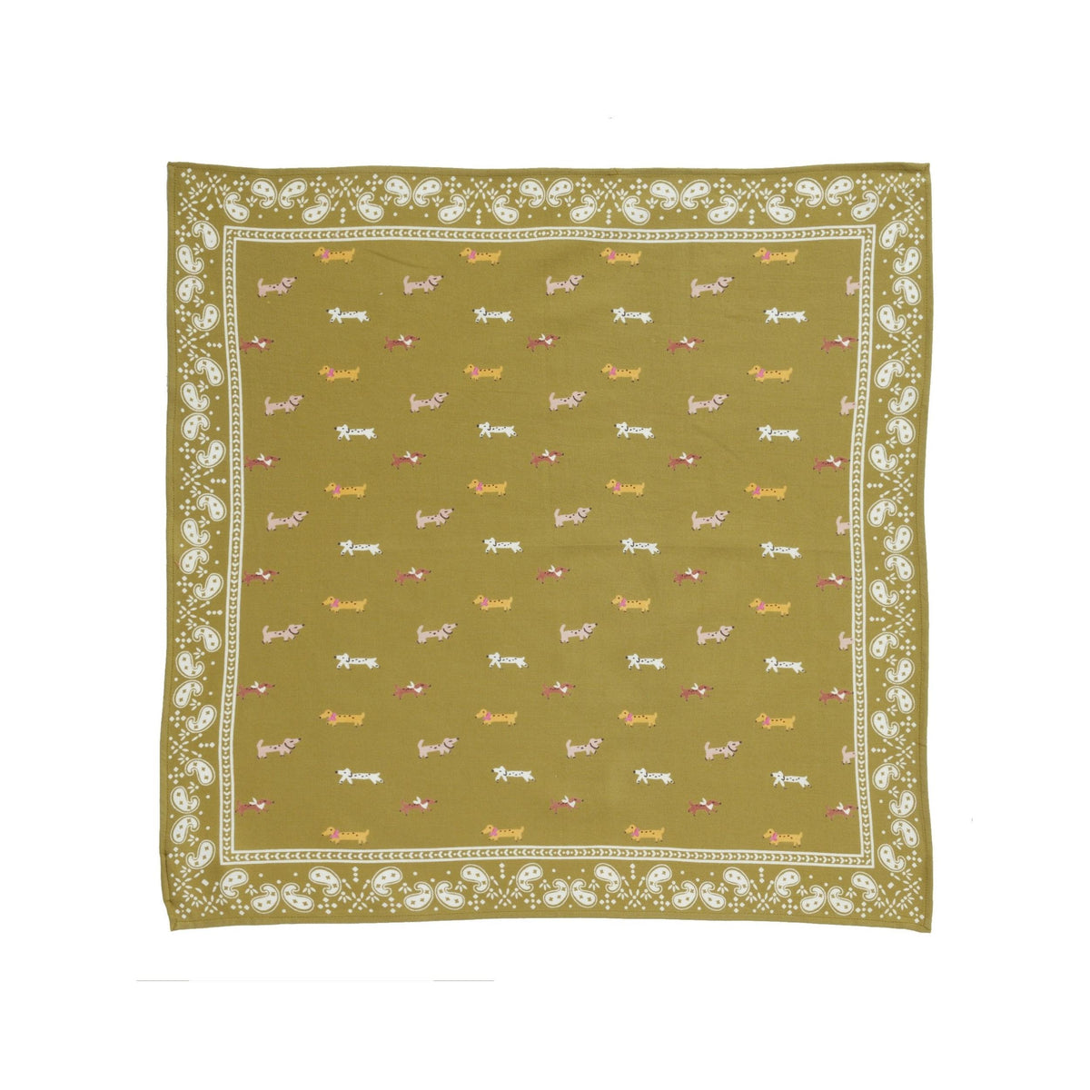 Foulard Indien - Teckel Olive