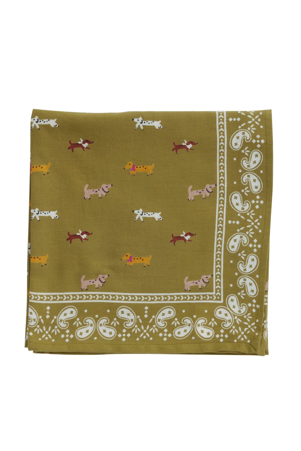 Foulard Indien - Teckel Olive