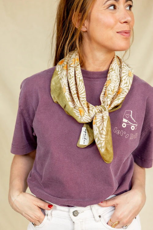 Foulard Lalavida "Marguerite" - Olive