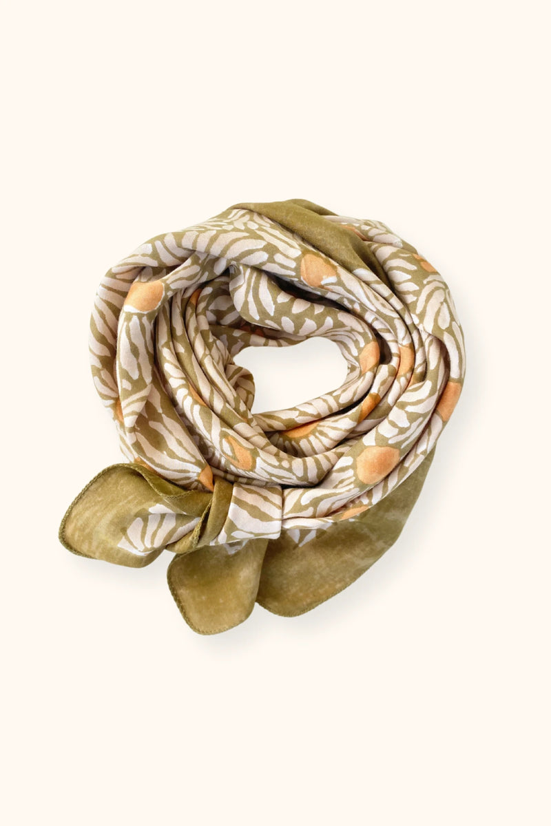 Foulard Lalavida "Marguerite" - Olive