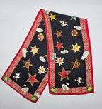 Foulard Moschino Vintage En Soie Motifs Étoiles & Logo