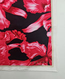 Foulard Bandana Vintage Céline À Motif Floral Rouge Et Rose