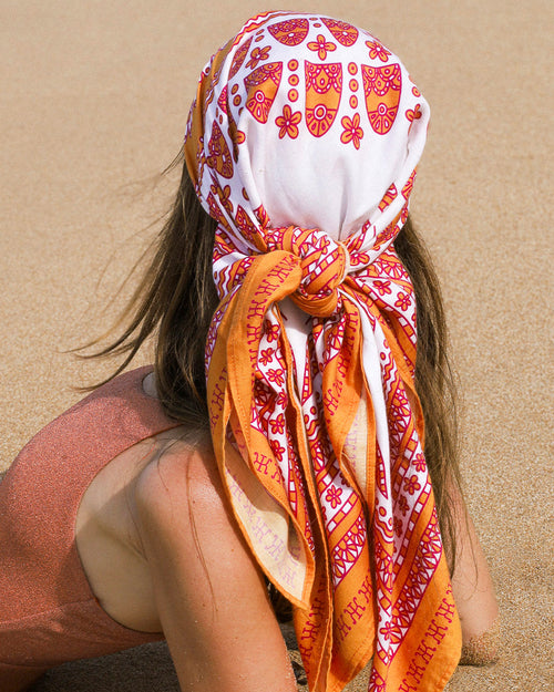 Angkor Silk Scarf - Orange - 100% Silk