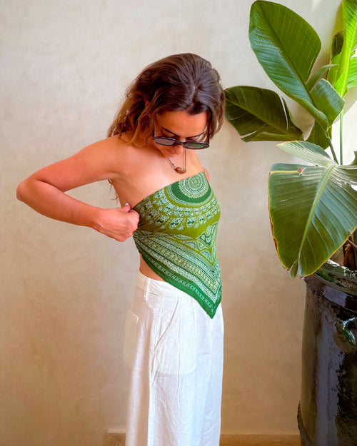 Angkor Silk Scarf - Green - 100% Silk