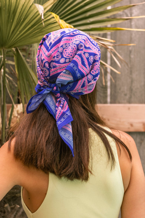 Vang Vieng Scarf - Blue & Pink