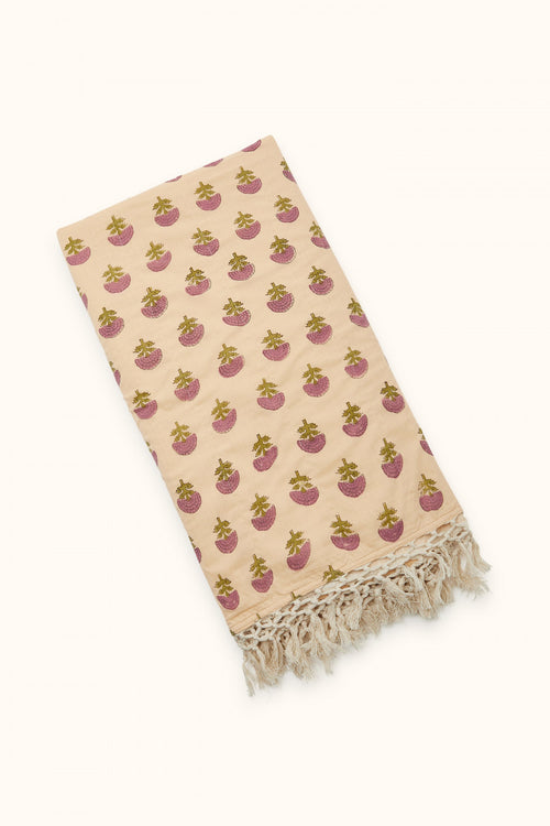 Fouta Kota "Florets" - Macadamia, Simple