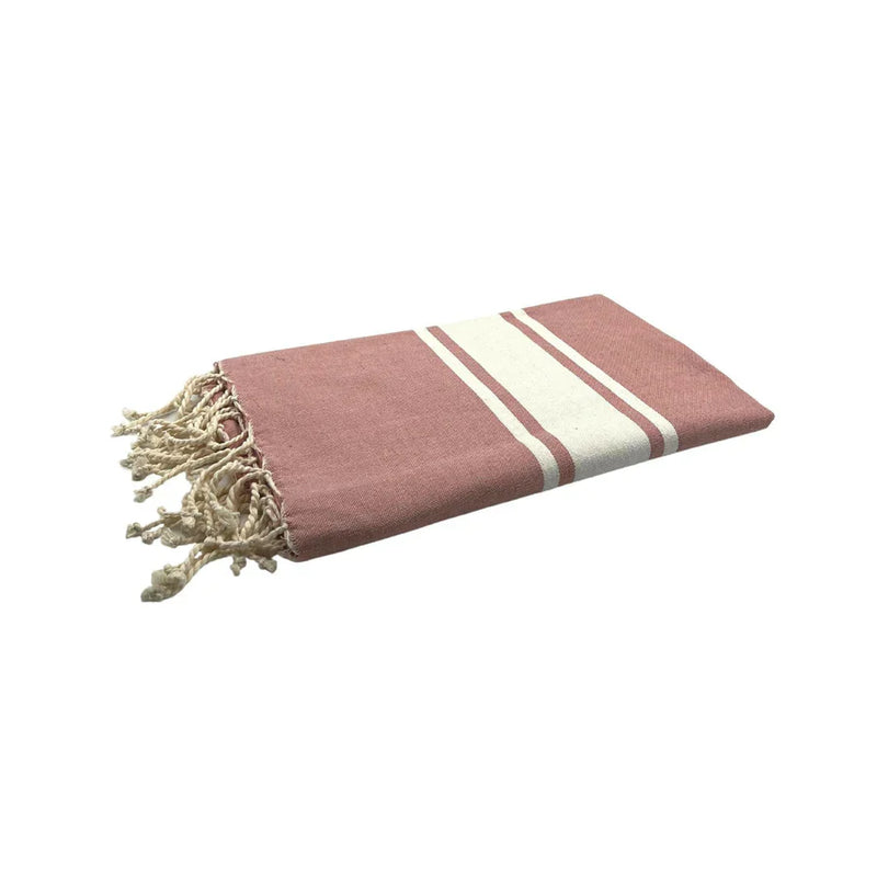 Fouta Tissage Plat Rose poudré - 100 x 200 cm | Beach Towel