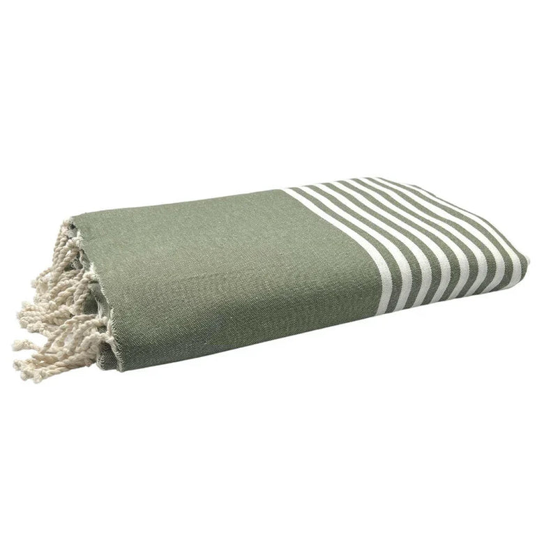 Fouta XXL Arthur Olive - 200 x 300 cm | Large Beach Towel | Sofa Throw