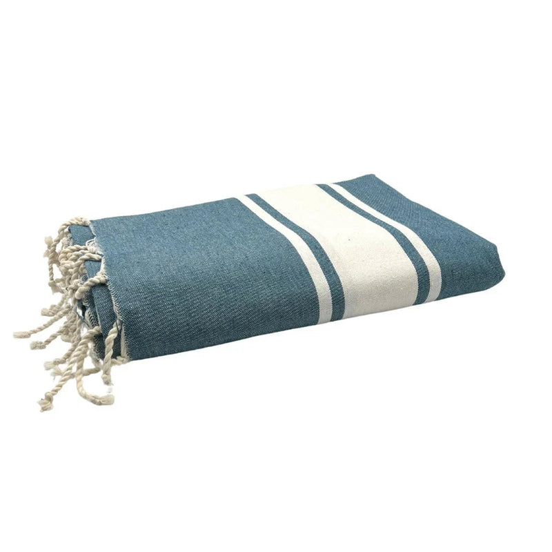 Fouta XXL Classique Bleu canard - 200 x 300 cm | Large Beach Towel | Sofa Throw