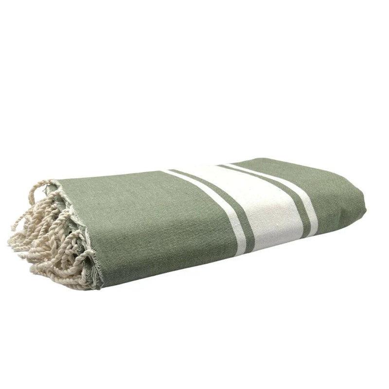 Fouta XXL Classique Olive - 200 x 300 cm | Large Beach Towel | Sofa Throw