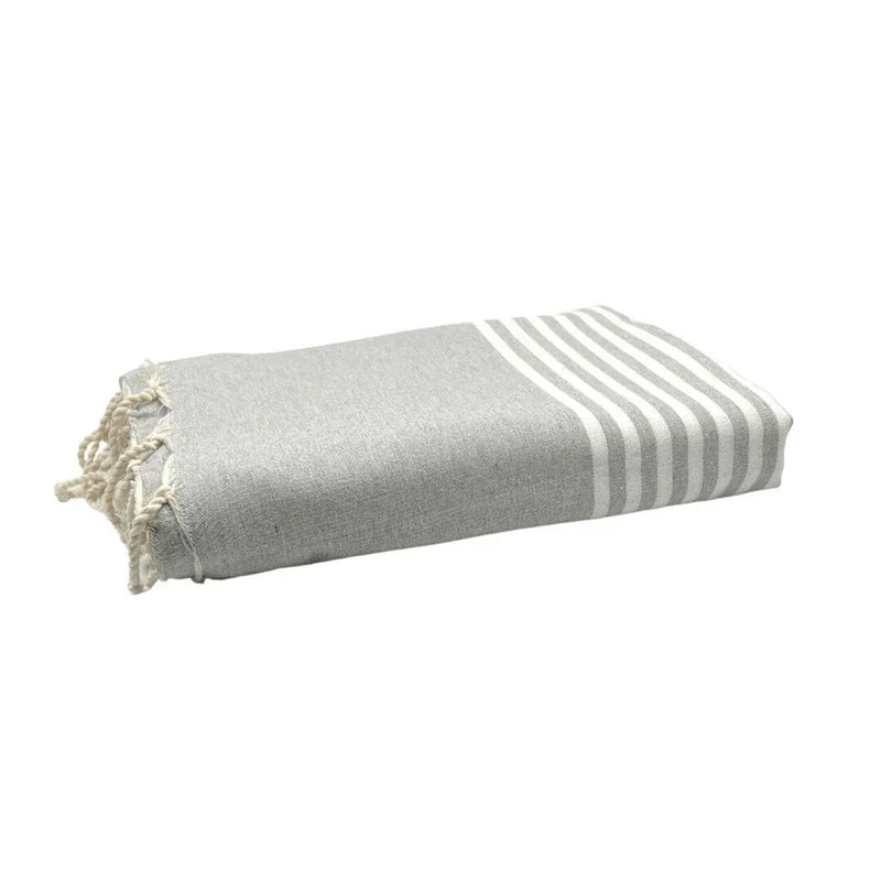 Fouta XXL Arthur Gris calcé - 200 x 300 cm | Large Beach Towel | Sofa Throw