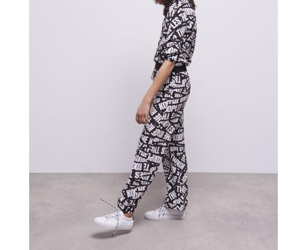 The Kooples - Pantalon Wide Legs En Soie - Noir Et Blanc - Femme