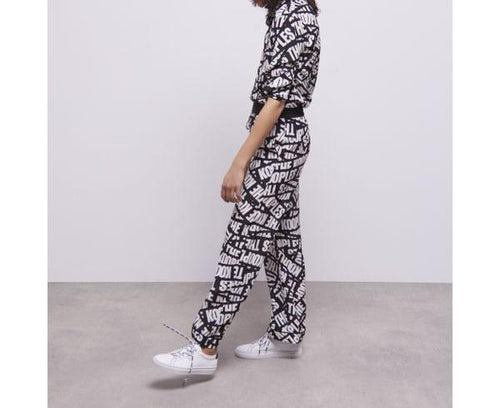 Pantalon Wide Legs En Soie - Noir Et Blanc - Femme