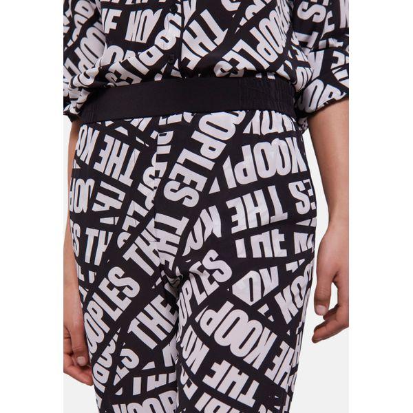 Pantalón ancho de seda - Blanco y negro - Mujer