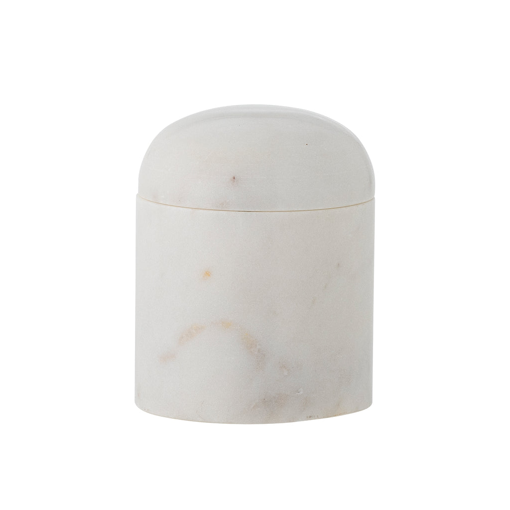 Lira - Jar with Lid - White - Marble