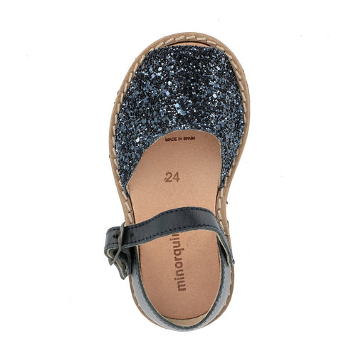 Frailera Azul Glitter Buckle Sandals - Blue