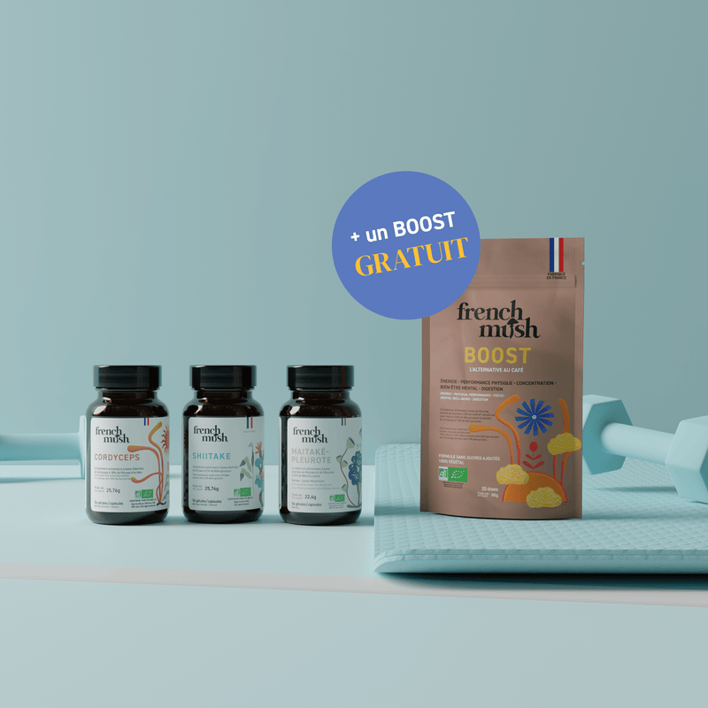 French Mush compléments alimentaires à base d'extraits de champignons médicinaux biologiques fabriqués en France Sport et silhouette bio - -