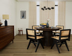 Freya - Table À Manger Ronde Extensible 4 À 8 Personnes - Effet Bois Foncé - Marron