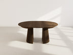 Freya - Table À Manger Ronde Extensible 4 À 8 Personnes - Effet Bois Foncé - Marron