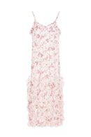 Robe Longue En Dentelle À Volants Floral