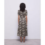 Long Printed Dress With Buttons - Women