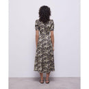 Long Printed Dress With Buttons - Women