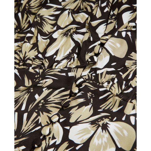 Long Printed Dress With Buttons - Women
